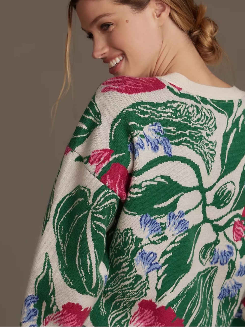 MAEVE BY ANTHROPOLOGIE Camryn Cropped Crewneck Sweater Size Small - Picture 3 of 10
